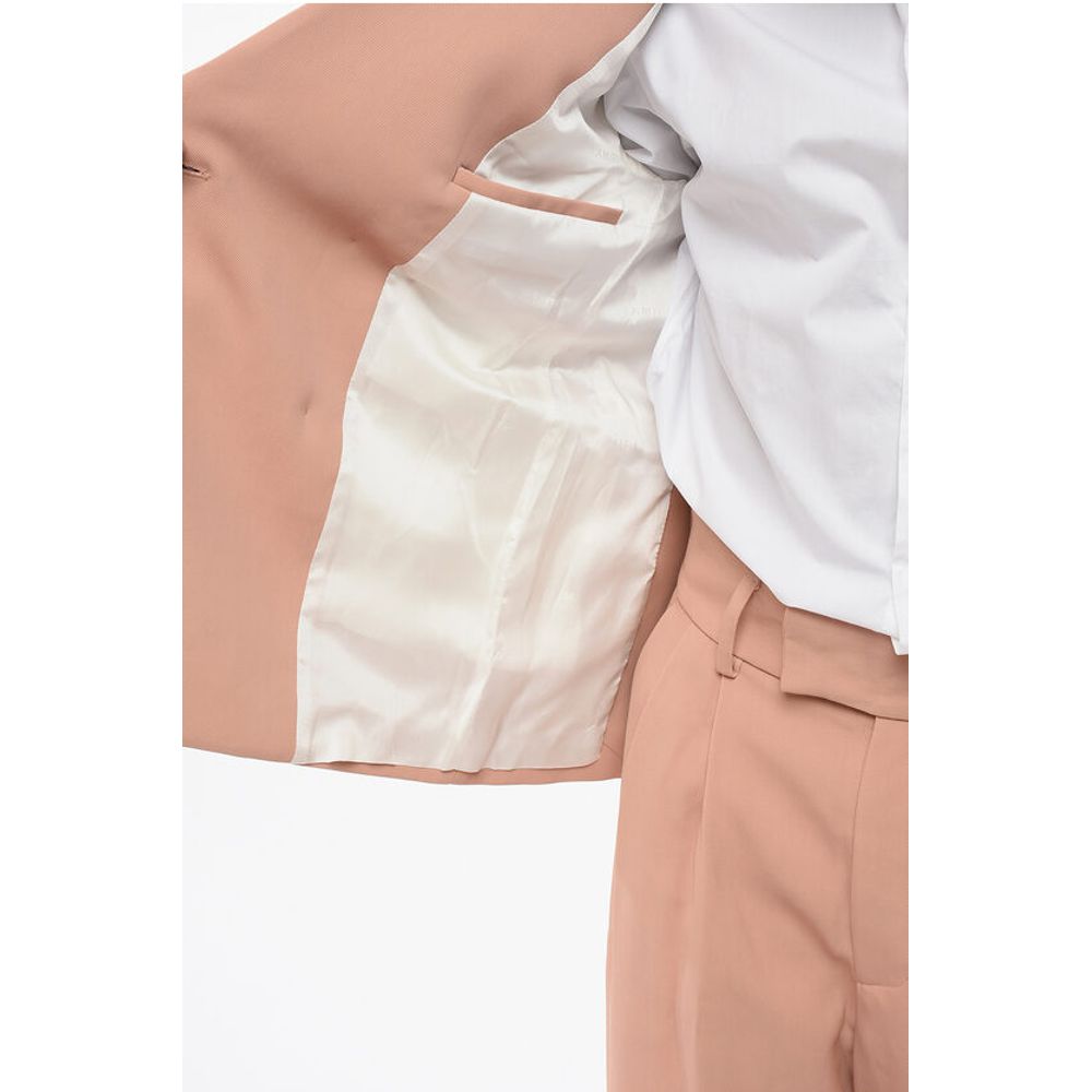 Amiri Double-breasted Twill Viscose Blazer with Flap Pockets