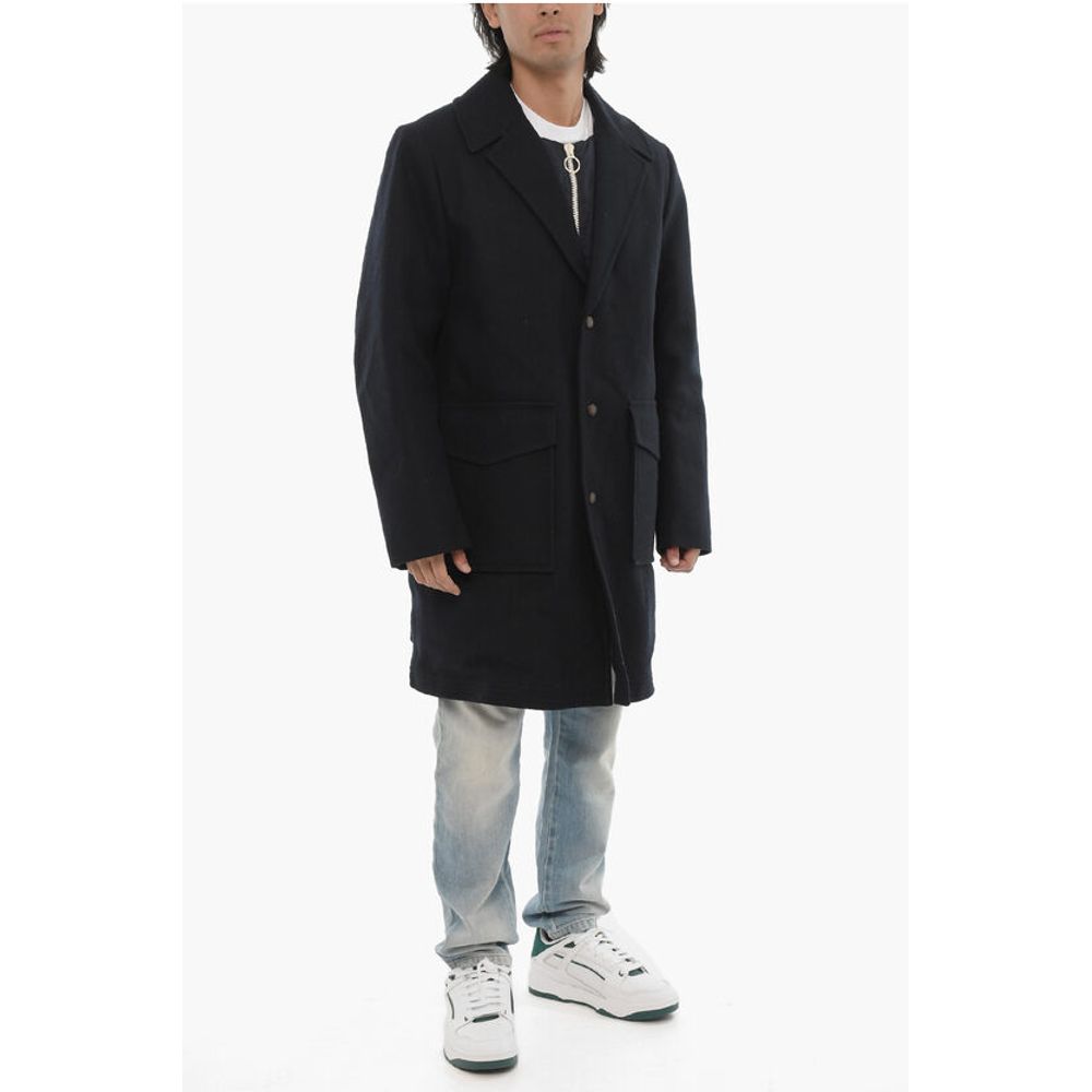 Woolrich Wool Coat with Snap Buttons