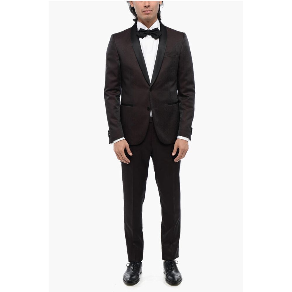 Corneliani Satin Suit with Damasco Motif