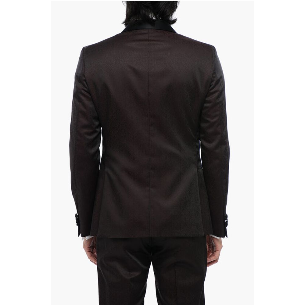 Corneliani Satin Suit with Damasco Motif
