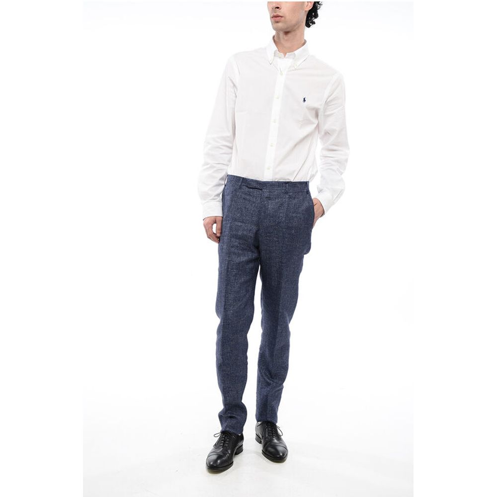 Corneliani CC COLLECTION Regular Fit Linen Blend Chino Pants
