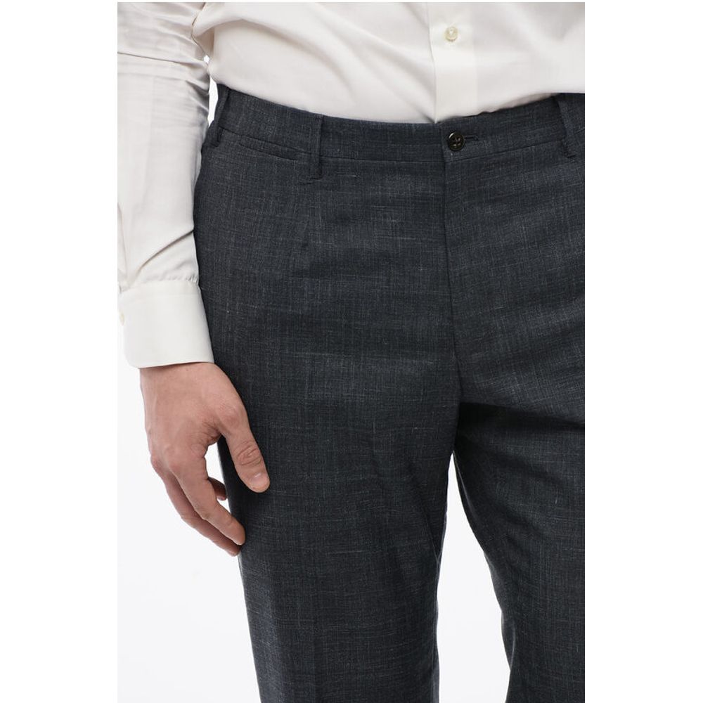 Corneliani Silk Blend LEADER Pants with Flap Back Pockets