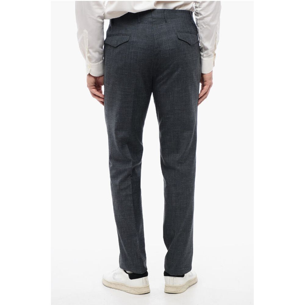Corneliani Silk Blend LEADER Pants with Flap Back Pockets