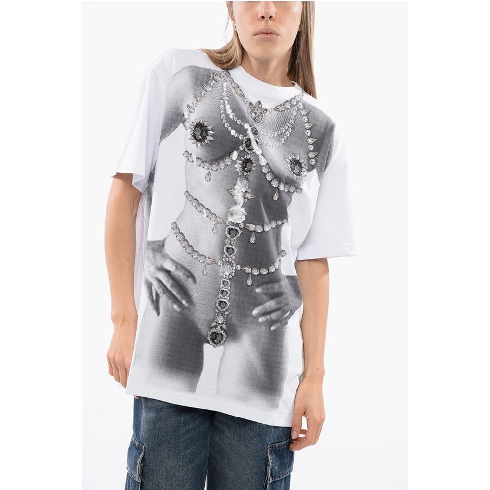 John Richmond Oversized BERDI T-shirt with Trompe l'oeil Print