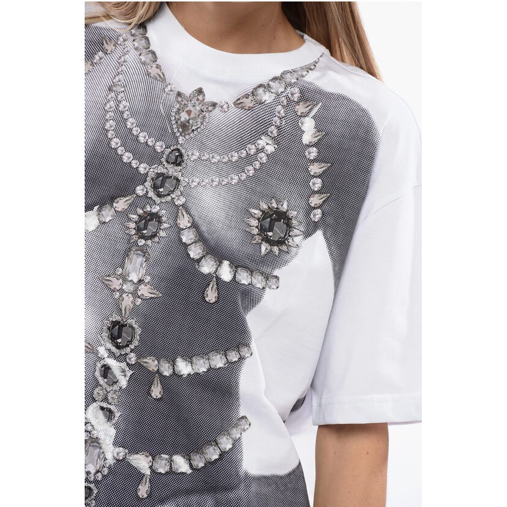 John Richmond Oversized BERDI T-shirt with Trompe l'oeil Print