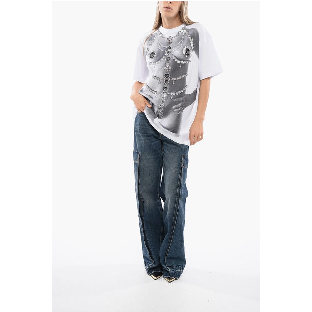 John Richmond Oversized BERDI T-shirt with Trompe l'oeil Print