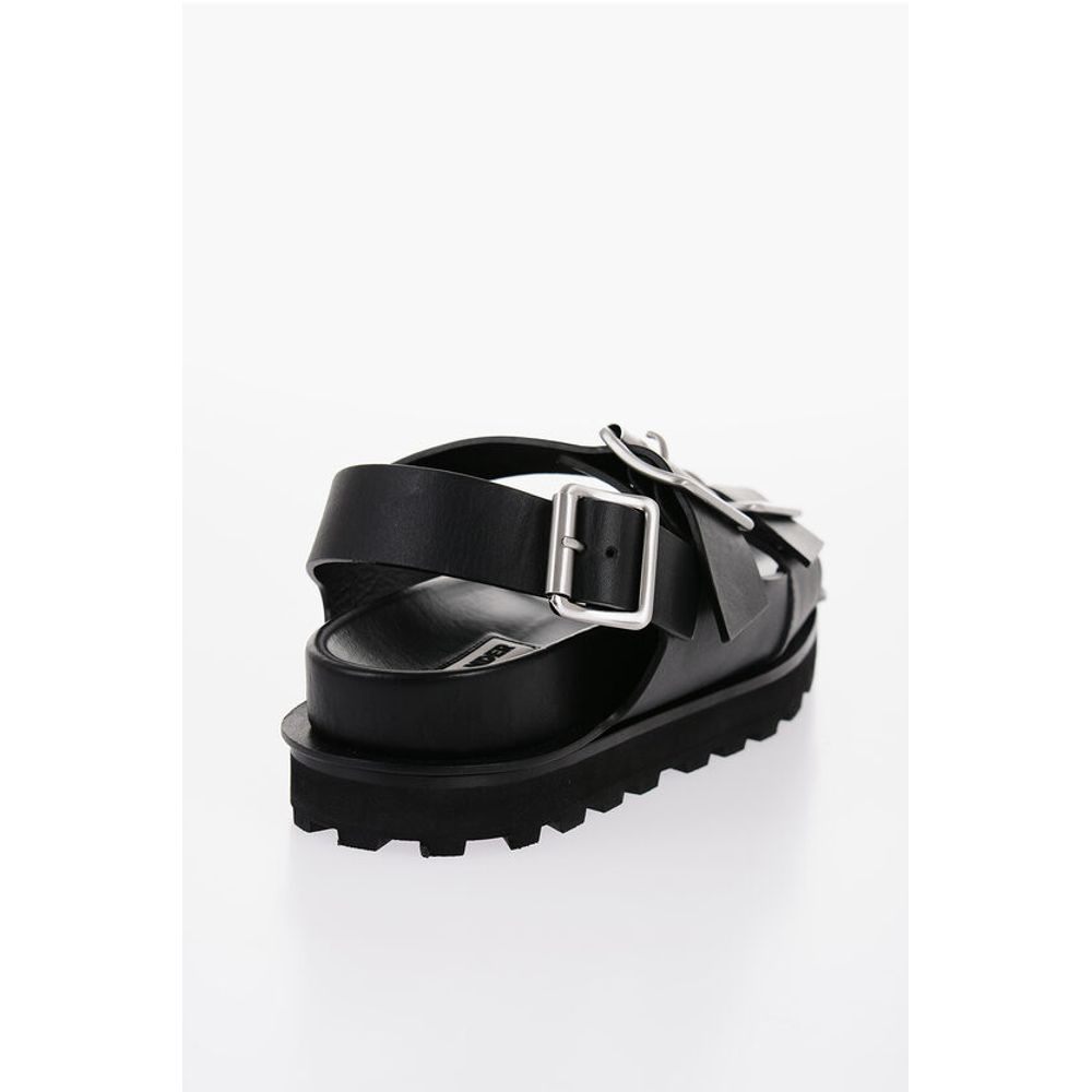 Jil Sander Leather Slingback Sandals with Double Buckle