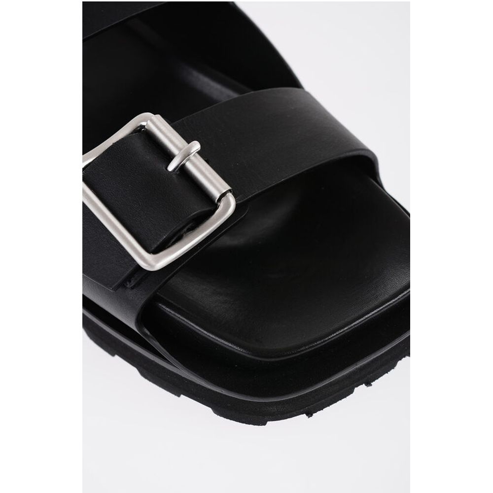 Jil Sander Leather Slingback Sandals with Double Buckle