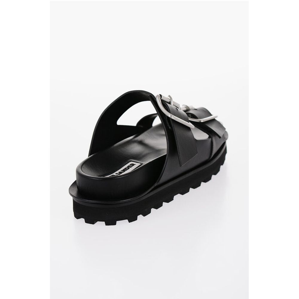 Jil Sander Leather Sandals with Double Buckle