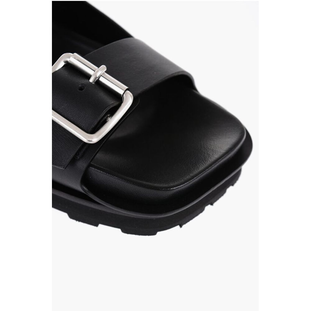 Jil Sander Leather Sandals with Double Buckle