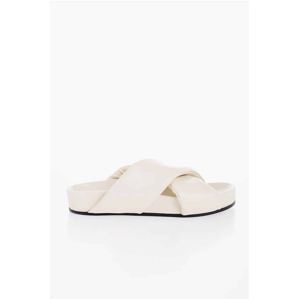 Jil Sander Criss Cross Designed Leather Sandals