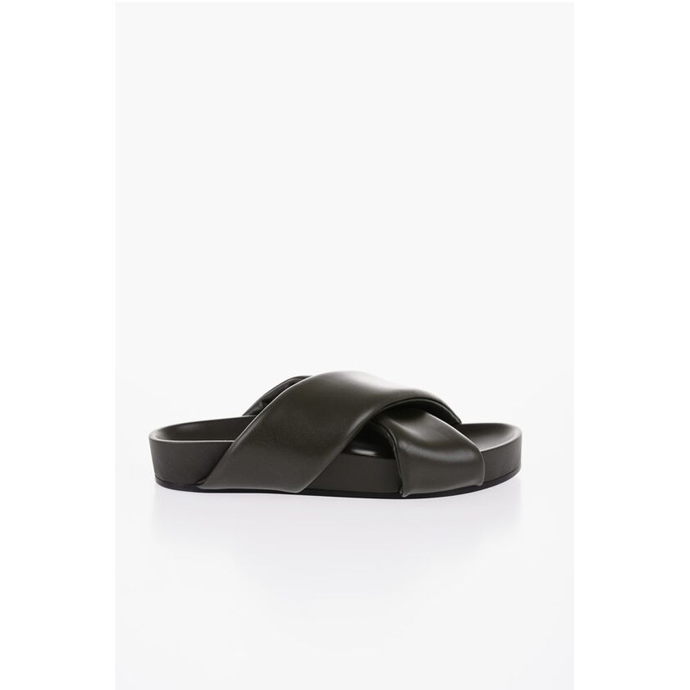 Jil Sander Criss Cross Designed Leather Sandals