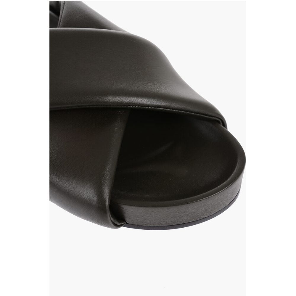 Jil Sander Criss Cross Designed Leather Sandals