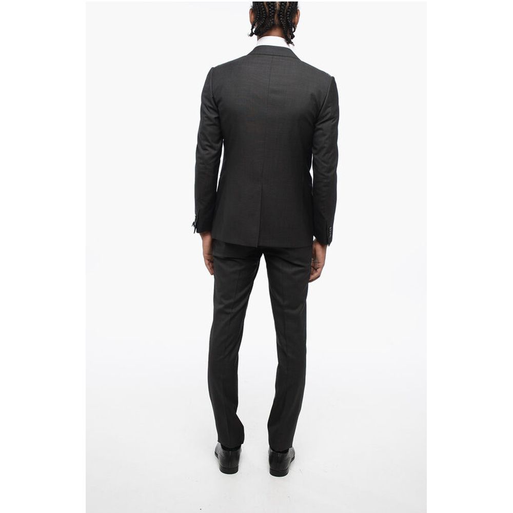 Corneliani Swiss-Dot CERIM ACADEMY Center Vent Peak Lapel 1-Button Suit