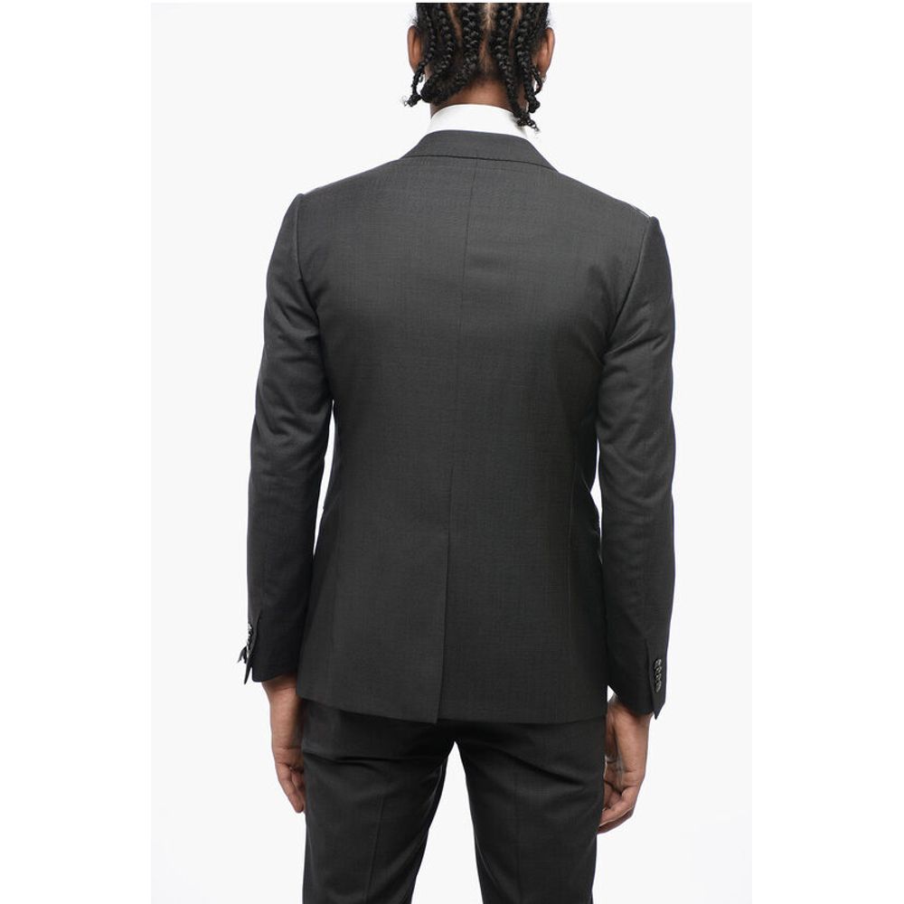Corneliani Swiss-Dot CERIM ACADEMY Center Vent Peak Lapel 1-Button Suit