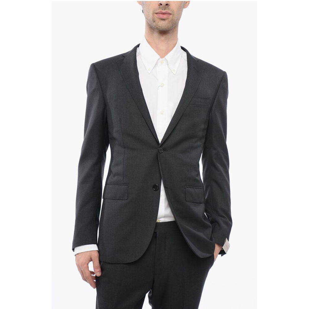 Corneliani Virgin Wool Side Vents Notch Lapel 2-Button Suit