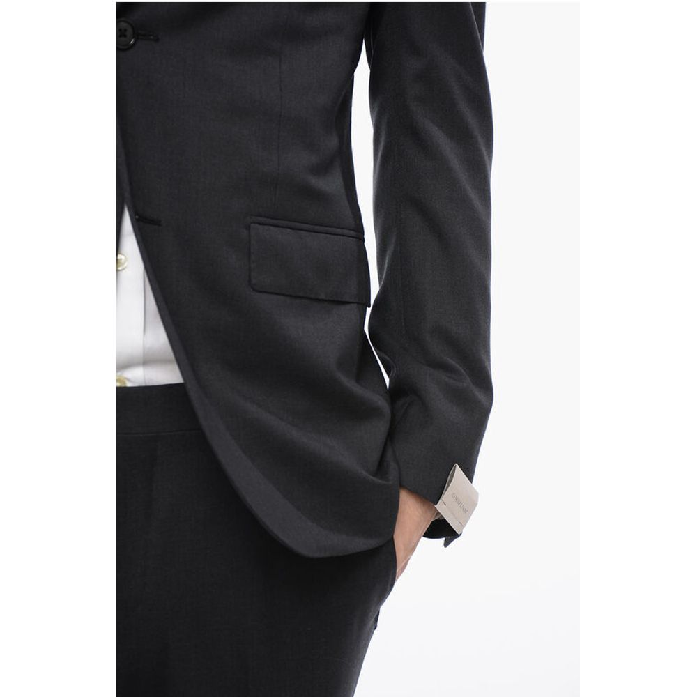 Corneliani Virgin Wool Side Vents Notch Lapel 2-Button Suit
