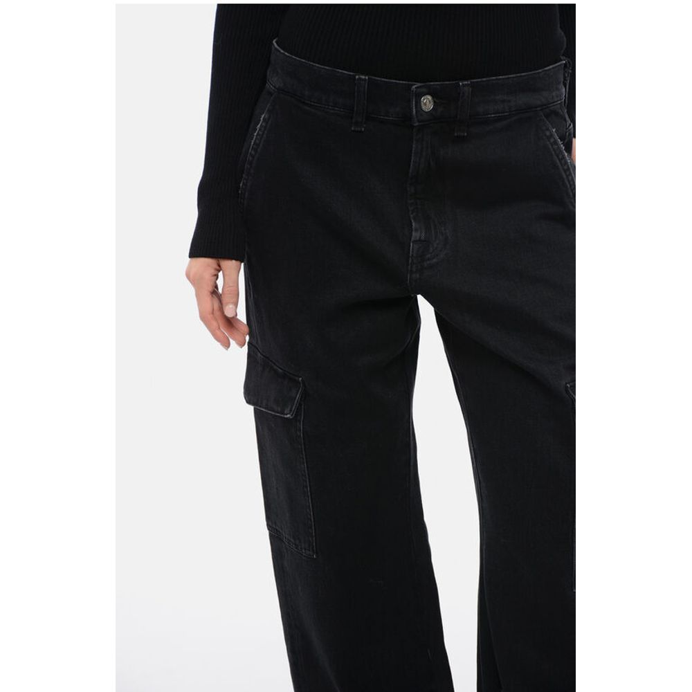 7 For All Mankind Dark Wash TESS Cargo Jeans with Logoed Button