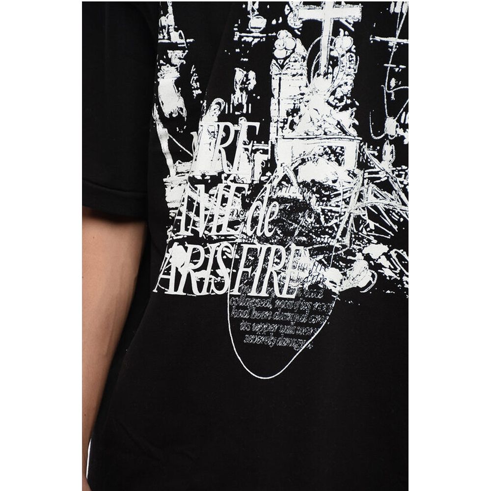 1989 Studio Cotton NOTRE DAM Crew-Neck T-shirt with Contrast Print