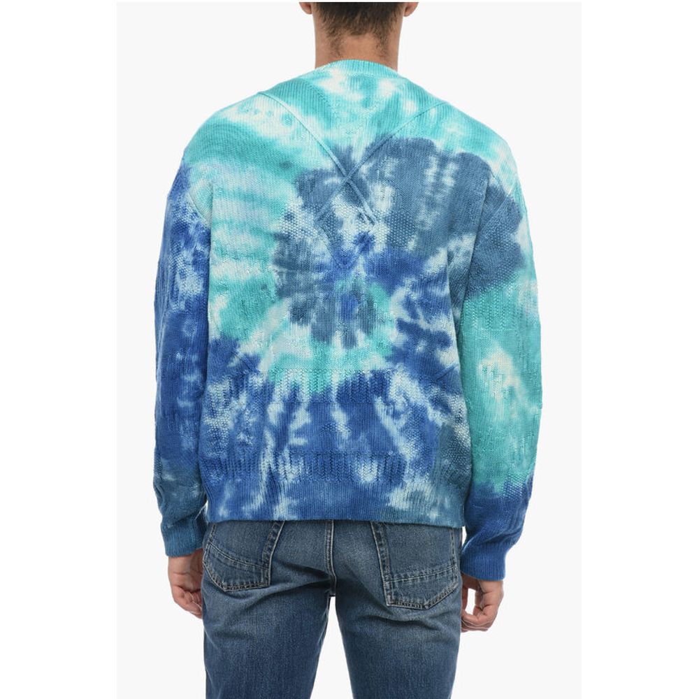 Alanui Crew Neck BLUE LAGOON Tie Dye Wool Pullover