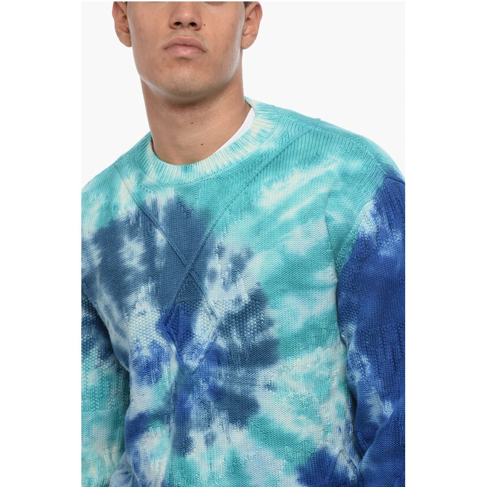 Alanui Crew Neck BLUE LAGOON Tie Dye Wool Pullover