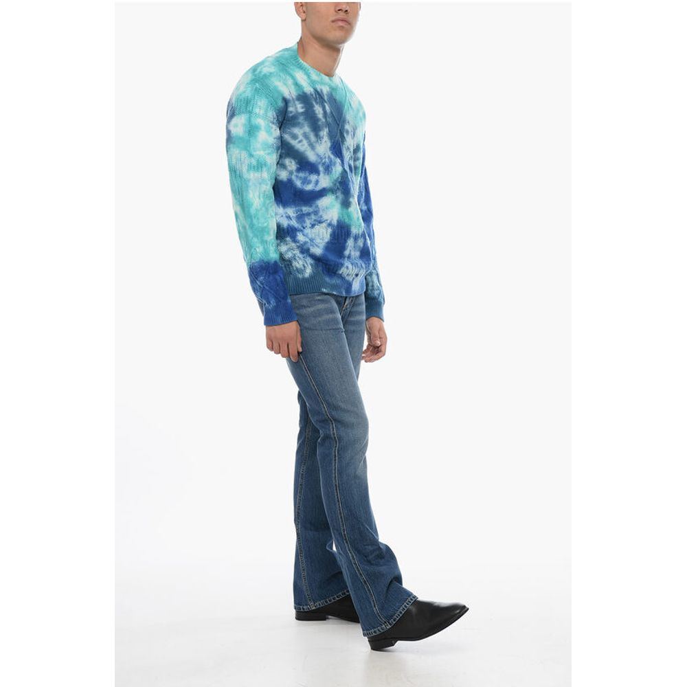 Alanui Crew Neck BLUE LAGOON Tie Dye Wool Pullover