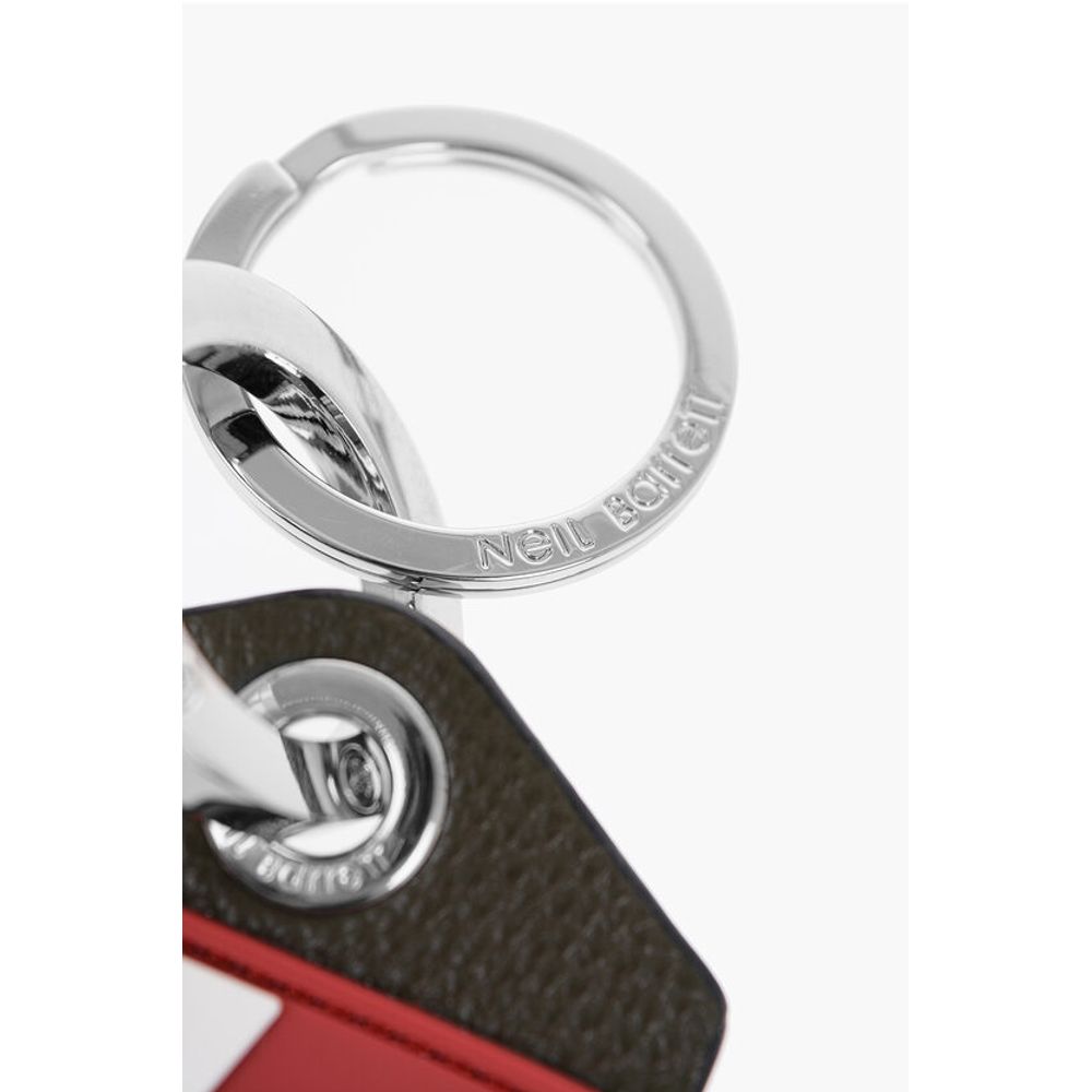 Neil Barrett Keyring with Leather Pendant and Thunderbolt Detail