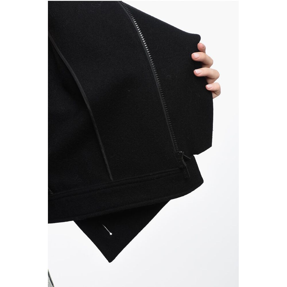 Yohji Yamamoto Wool Cropped Coat with Shawl Neckline