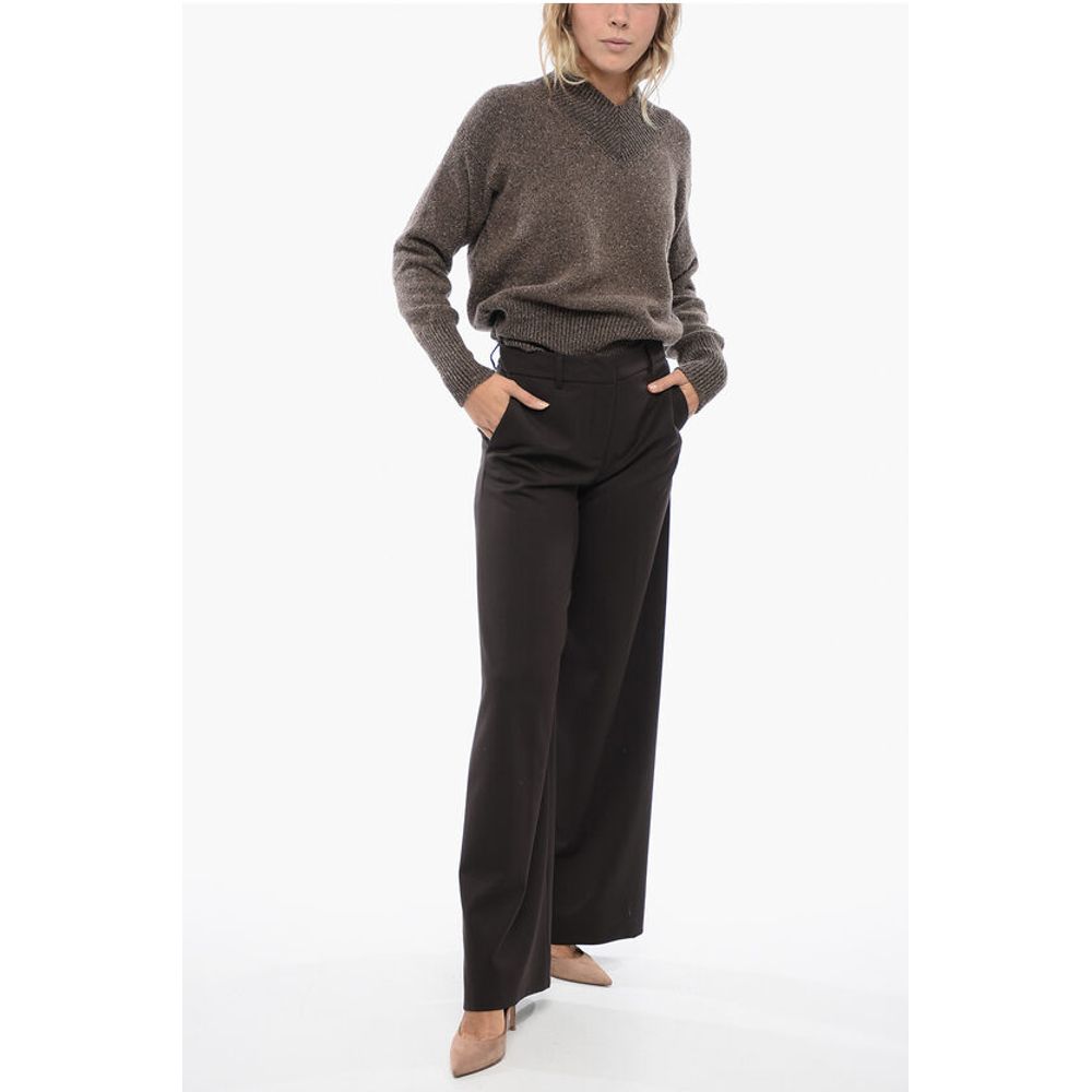 Quelle2 Virgin Wool Pants with Wide-Leg Fit