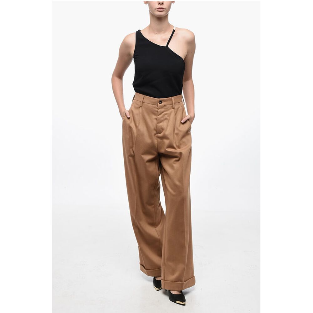 Marni Flannel Loose-fit Pants with Turn-ups