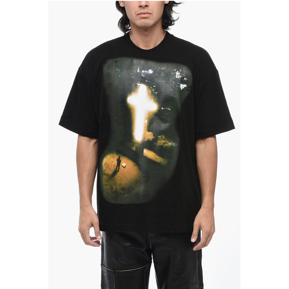 1989 Studio Cotton Crew-neck T-shirt with Maxi Print on the Front
