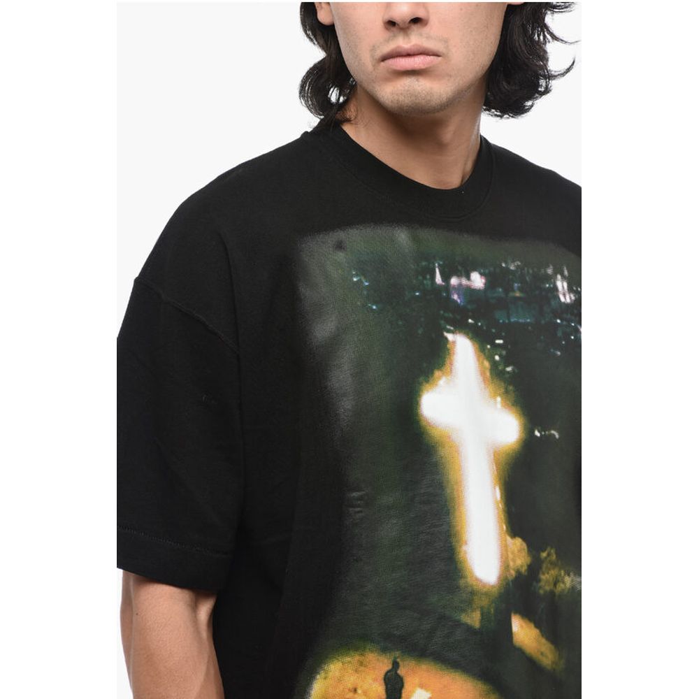 1989 Studio Cotton Crew-neck T-shirt with Maxi Print on the Front