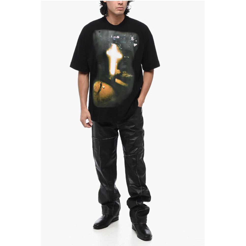 1989 Studio Cotton Crew-neck T-shirt with Maxi Print on the Front