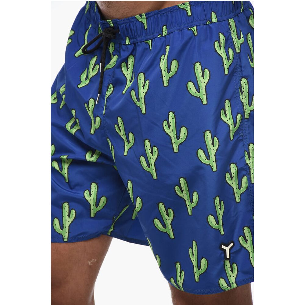 Yes I Am Cactus-Printed Swimshorts