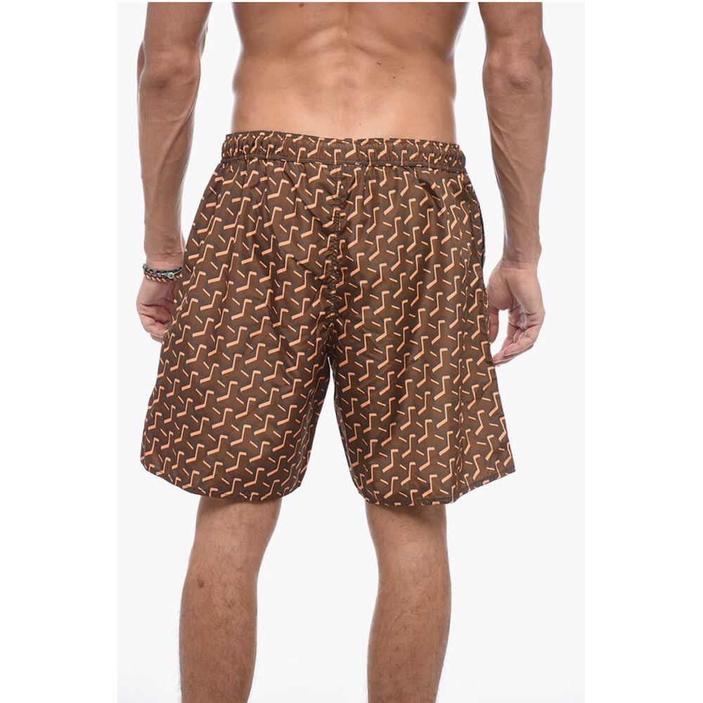 Yes I Am Geometric-patterned Swimshorts