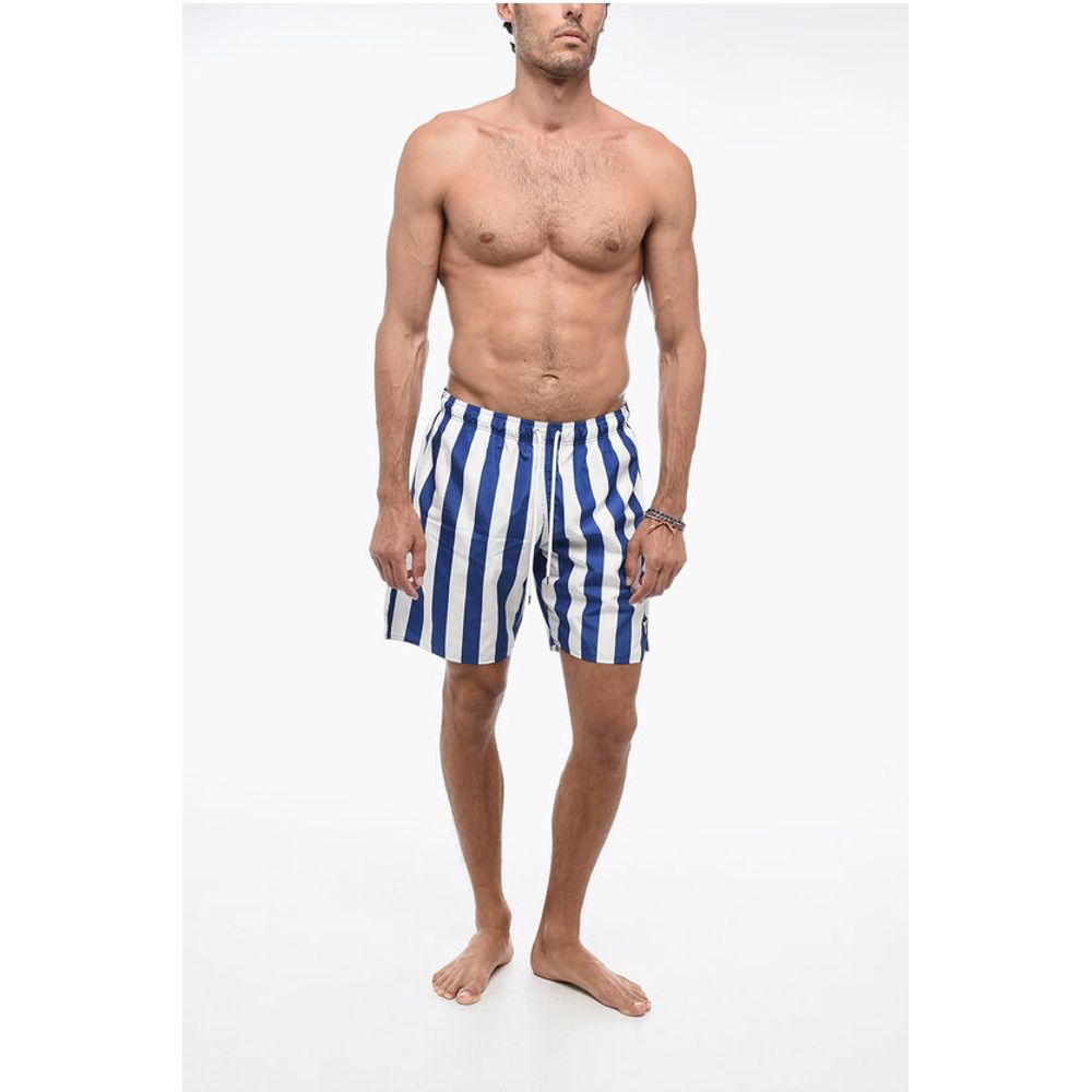 Yes I Am Stripe-patterned Swimshorts