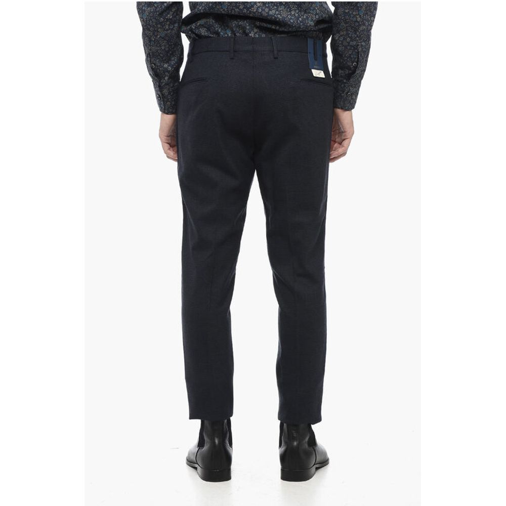 Santaniello Prince of Wales Motif Pants with Belt Loops