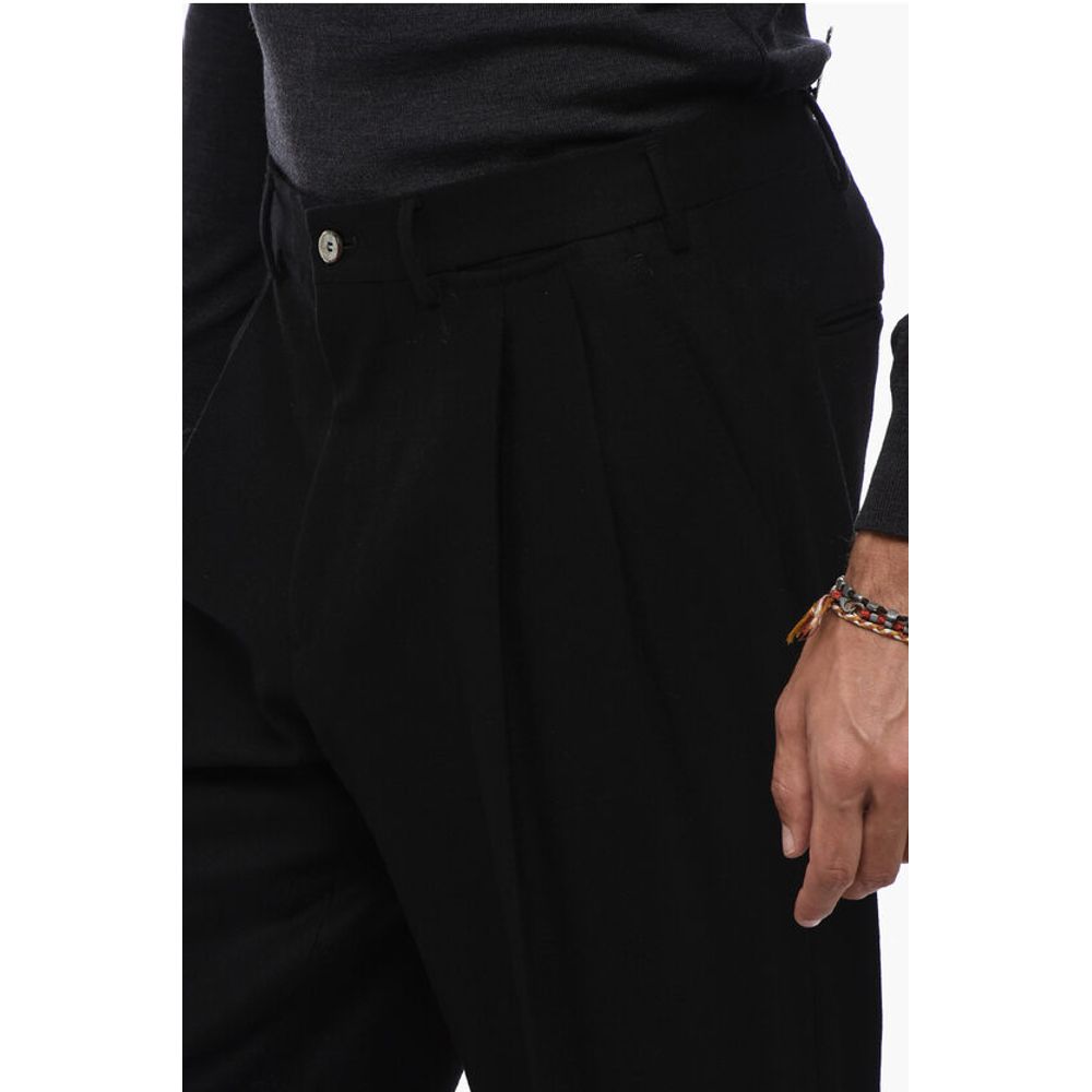 Santaniello Double-Pleat Wool Blend Pants