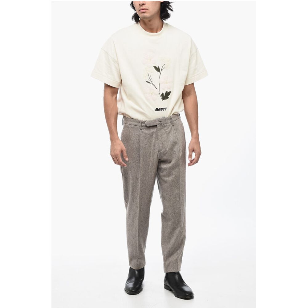 Santaniello Single-Pleat Wool Pants with Belt Loops