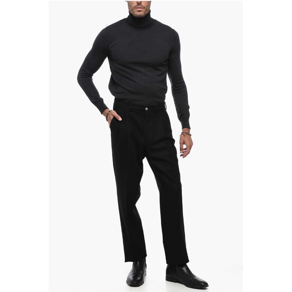 Santaniello Double-Pleat Wool Blend Pants