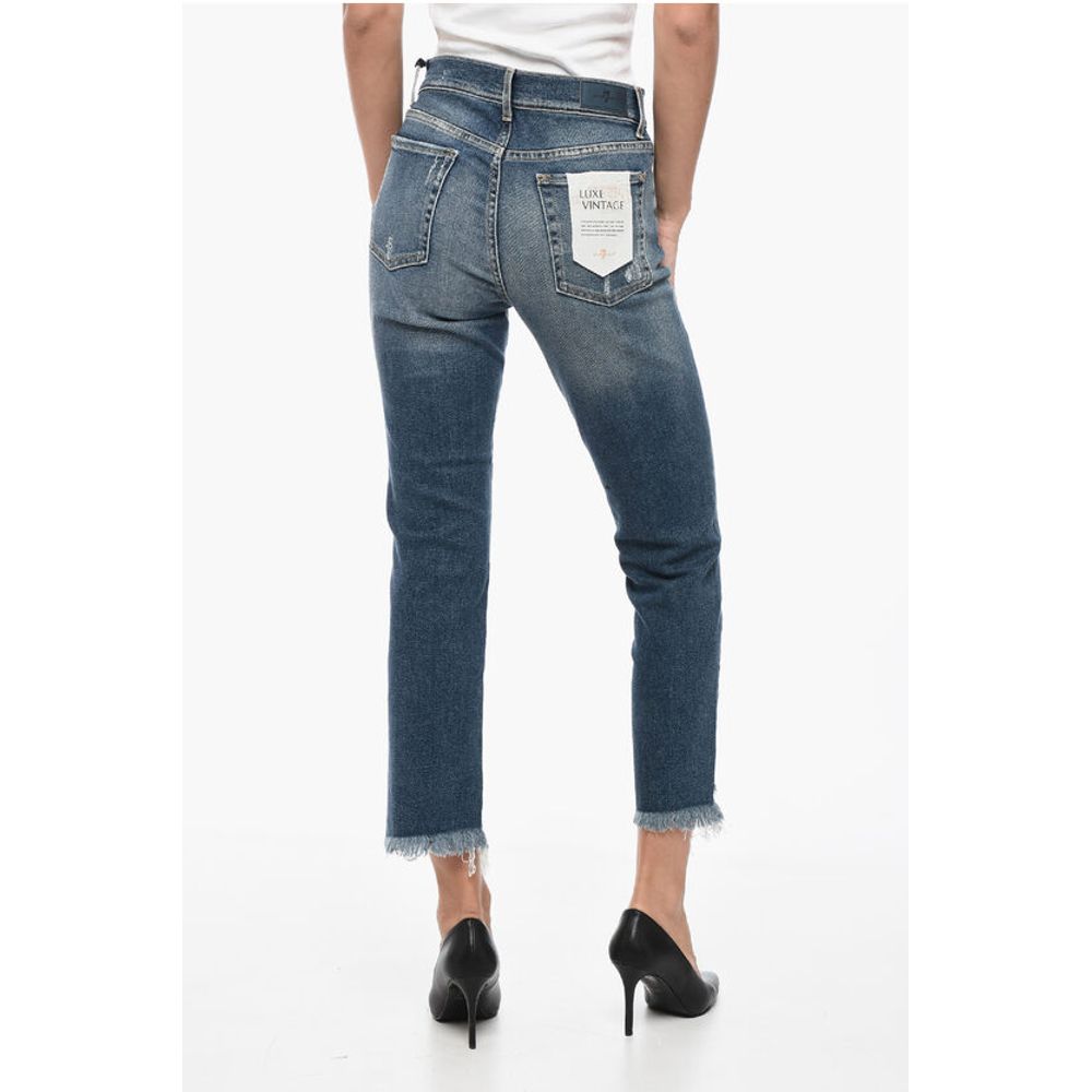 7 For All Mankind LUXE VINTAGE Distressed Cropped Denims