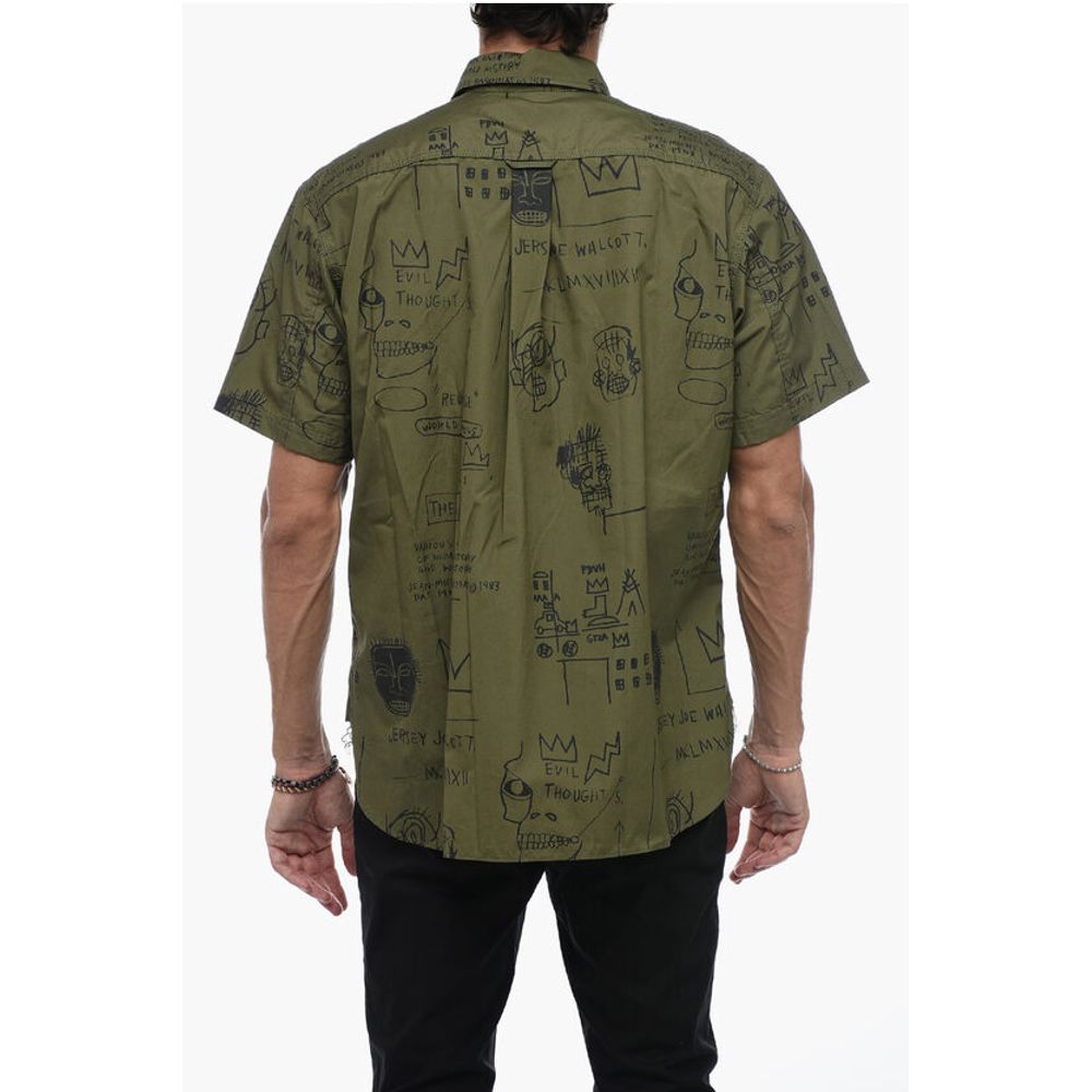 Junya Watanabe Short-sleeved Shirt with Basquiat Pattern