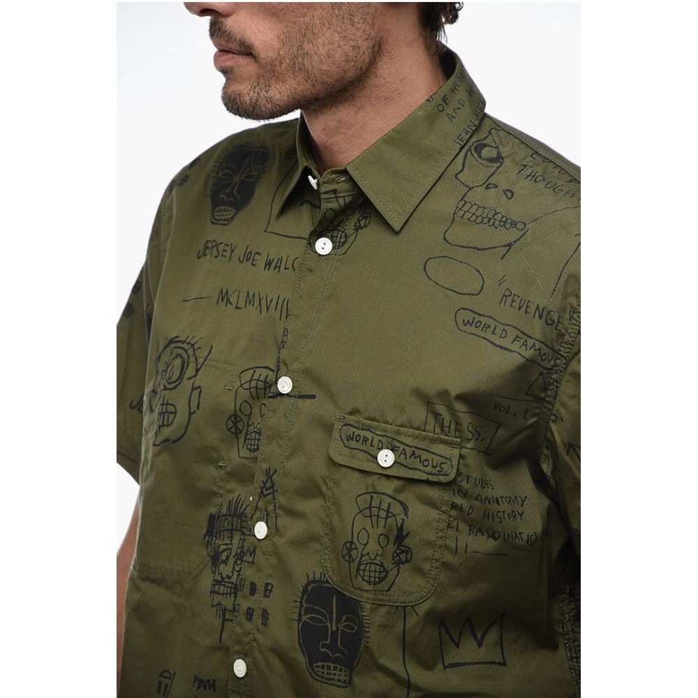 Junya Watanabe Short-sleeved Shirt with Basquiat Pattern