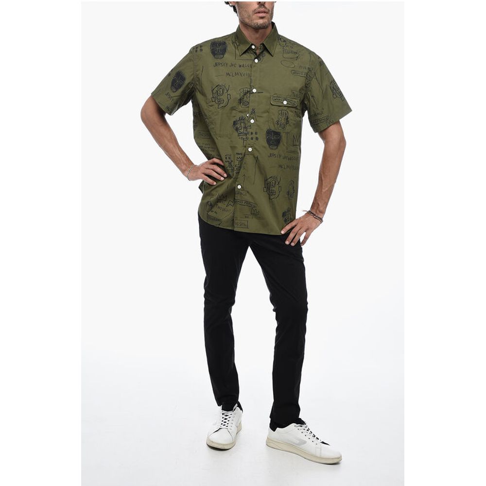 Junya Watanabe Short-sleeved Shirt with Basquiat Pattern