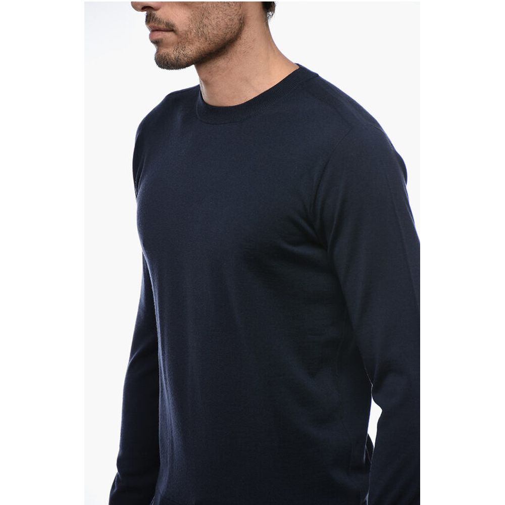 Peserico Virgin Wool Sweater with Striped Cuffs