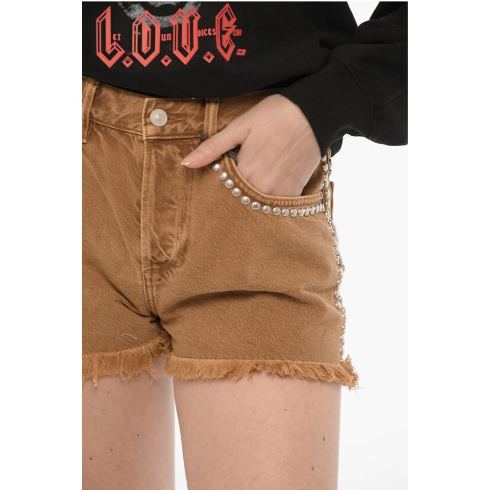 AllSaints Frayed Hem HEIDI Shorts with Studs