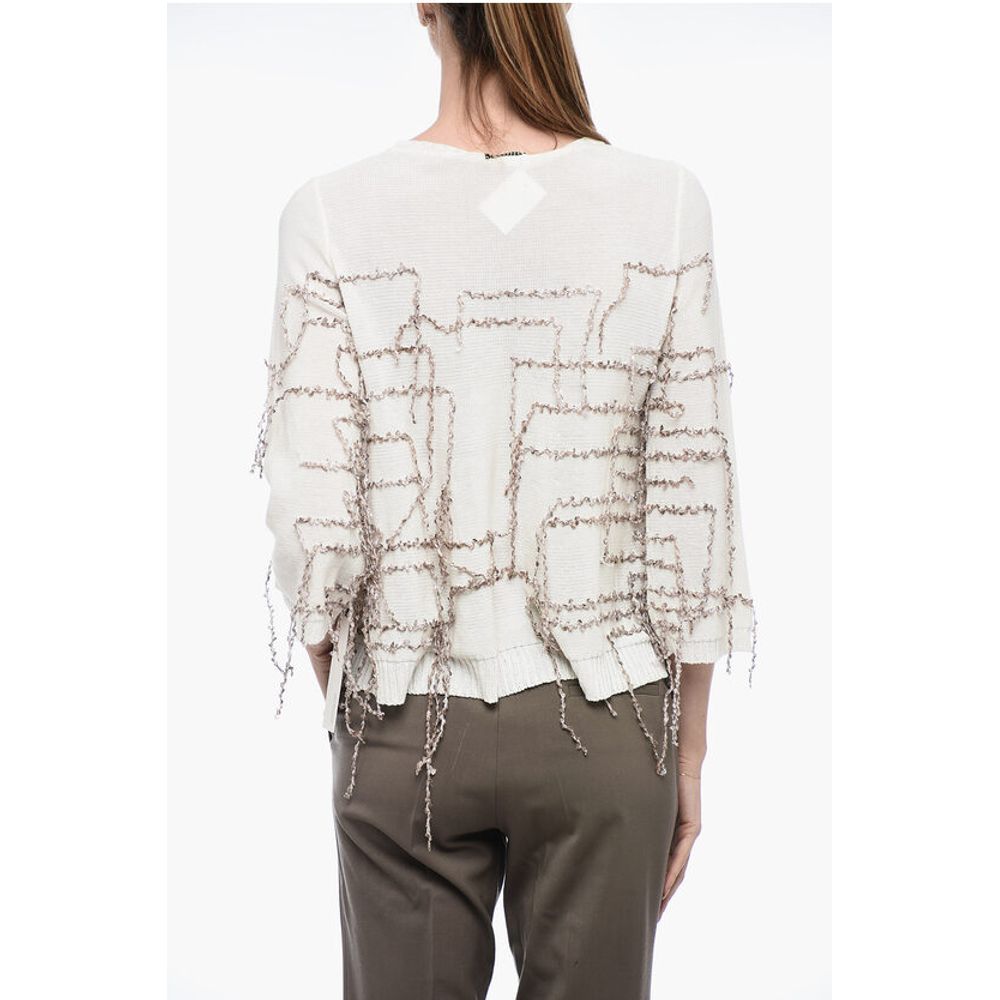 ArchivioB Flared Sweater with Fringe Application