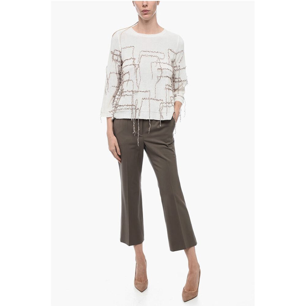 ArchivioB Flared Sweater with Fringe Application