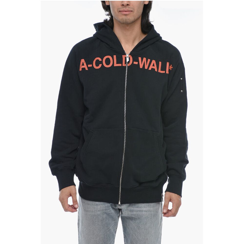 A Cold Wall Logo print Brushed Cotton Zipped Hoodie