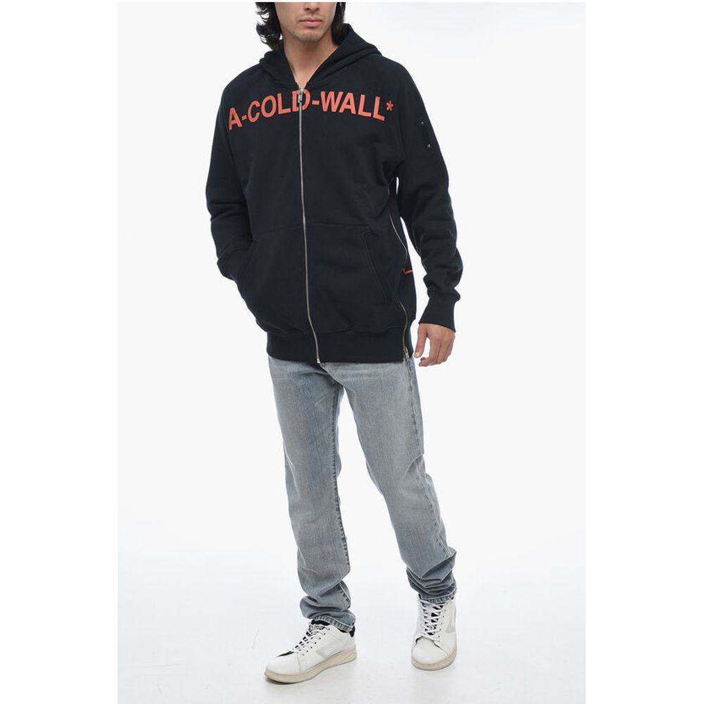 A Cold Wall Logo print Brushed Cotton Zipped Hoodie